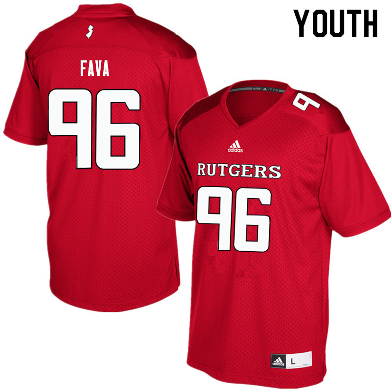Youth #96 Guy Fava Rutgers Scarlet Knights College Football Jerseys Sale-Red - Click Image to Close